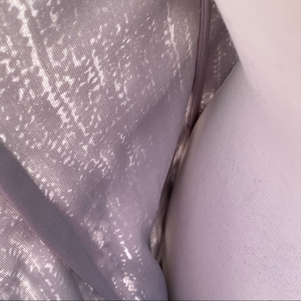 Scala Sequenced Silver Spaghetti Strap Evening Dr… - image 7